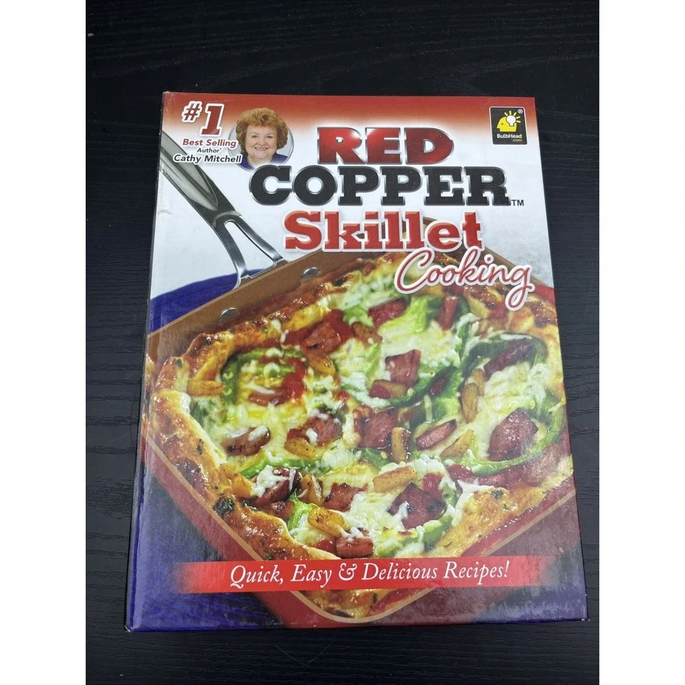 Red‎ Copper Skillet Cooking Book Recipes Nonstick Pan Cookbook New